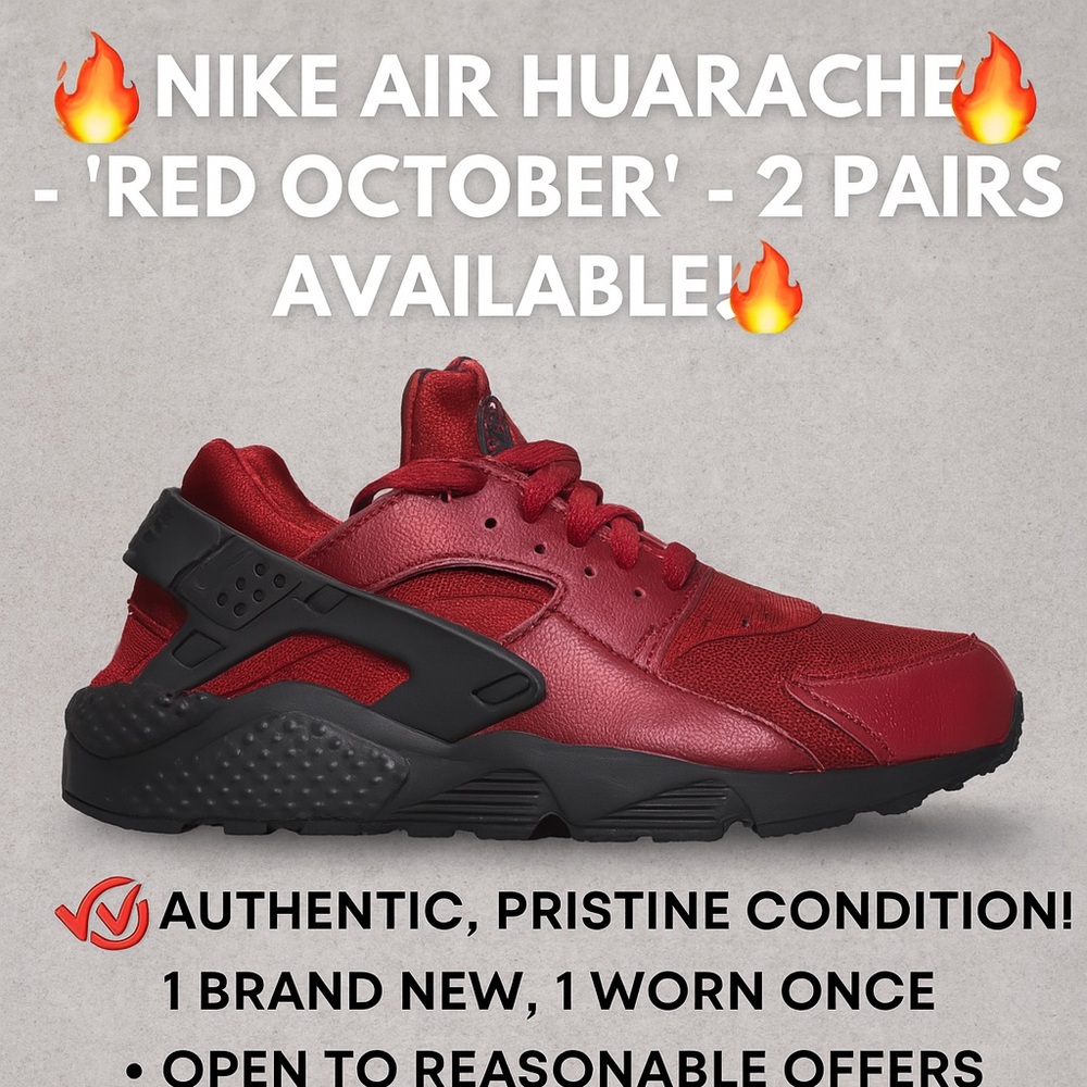 🔥 Nike Air Huarache “Red October” – 2 Pairs Available! 🔥
